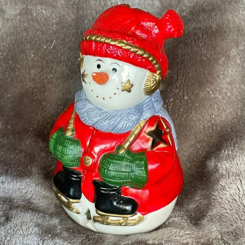 Snowman Tea Light Candle Holder 6